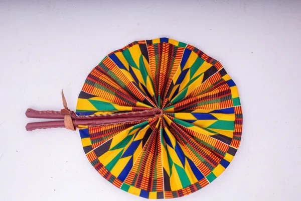 Handcrafted Foldable African Fabric Fans - Image 4