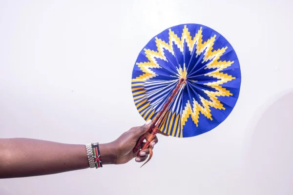 Handcrafted Foldable African Fabric Fans - Image 6