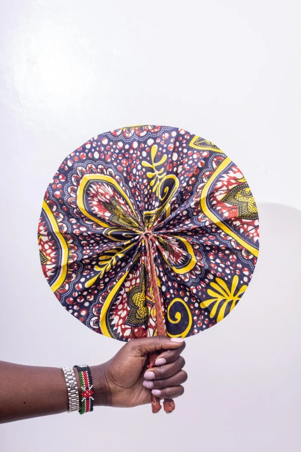 Handcrafted Foldable African Fabric Fans - Image 8