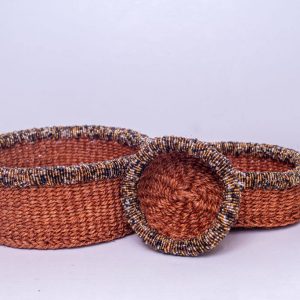 Orange beaded baskets