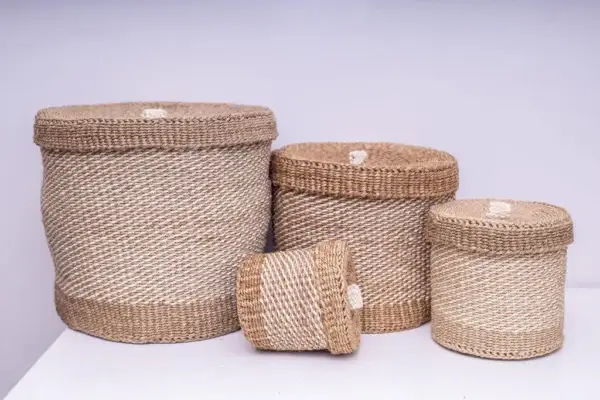 Lidded Sisal Basket