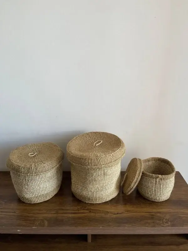 Lidded Sisal Basket