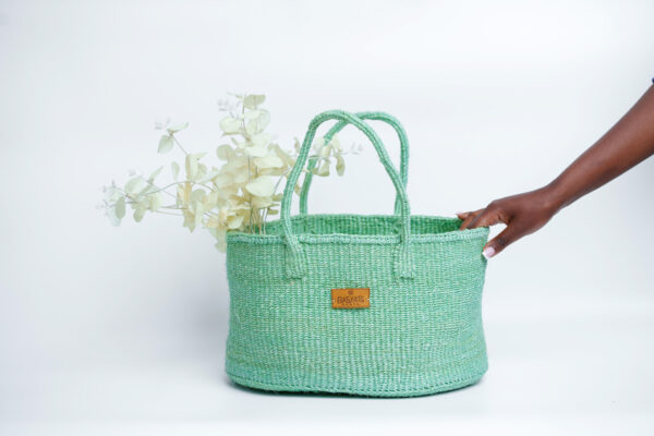 Teal Oval Basket